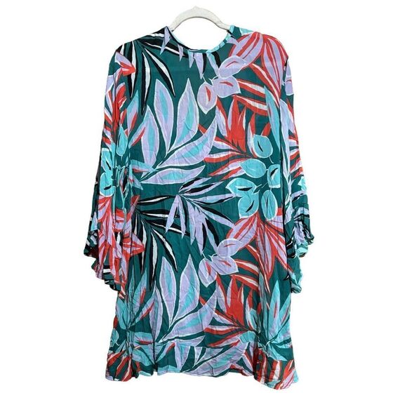 Anne Cole Coverup Womens Medium Large Multicolor Tropical Tunic Pullover Swim - Picture 5 of 7